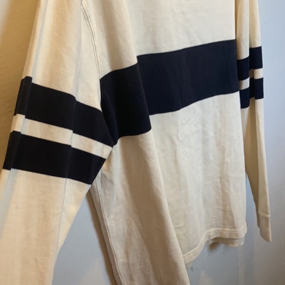 JCREW pullover cream and navy striped long sleeve size L NWOT - Picture 3 of 5